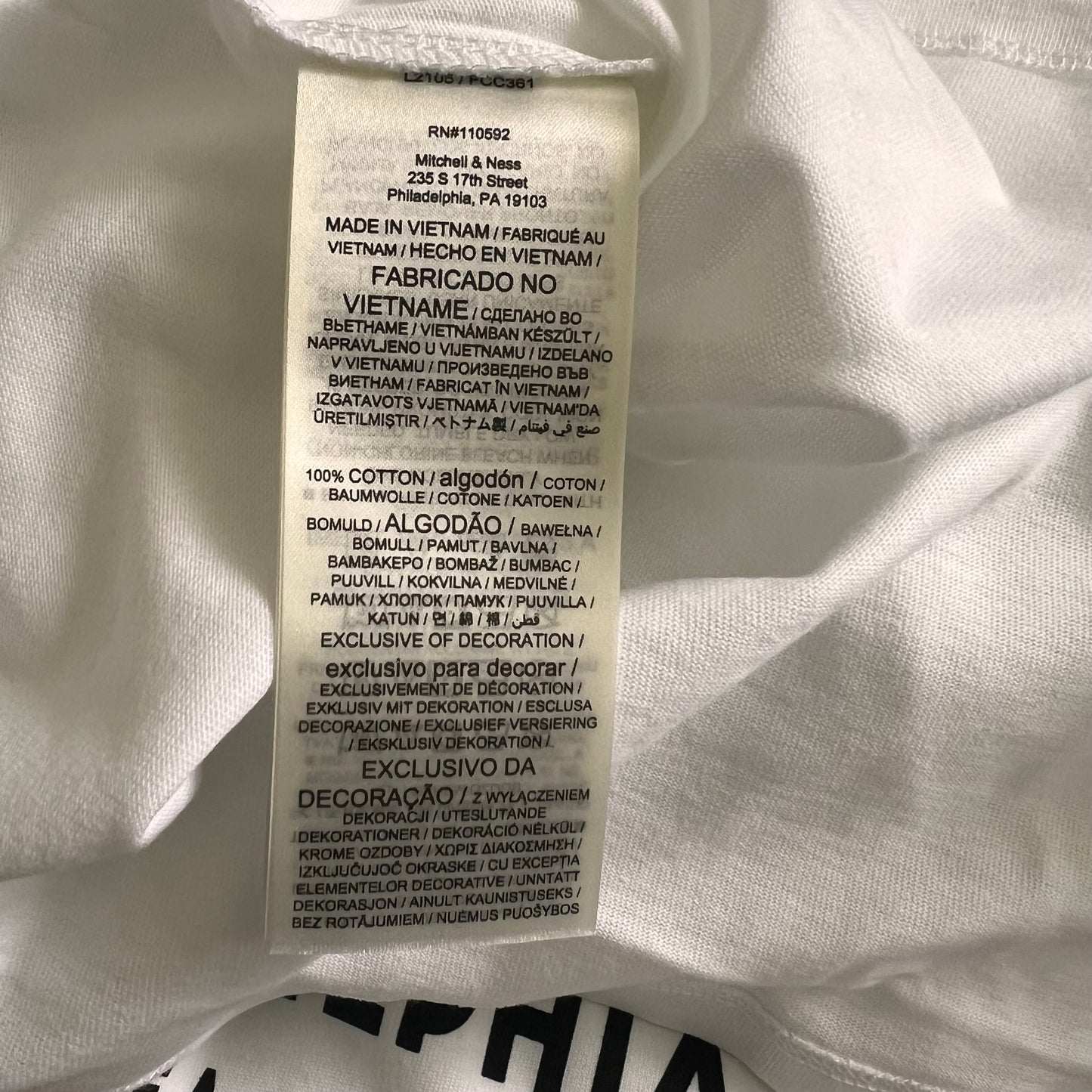 Mitchell & Ness Women's MLB Boyfriend Tee Philadelphia Phillies - White - Size Medium