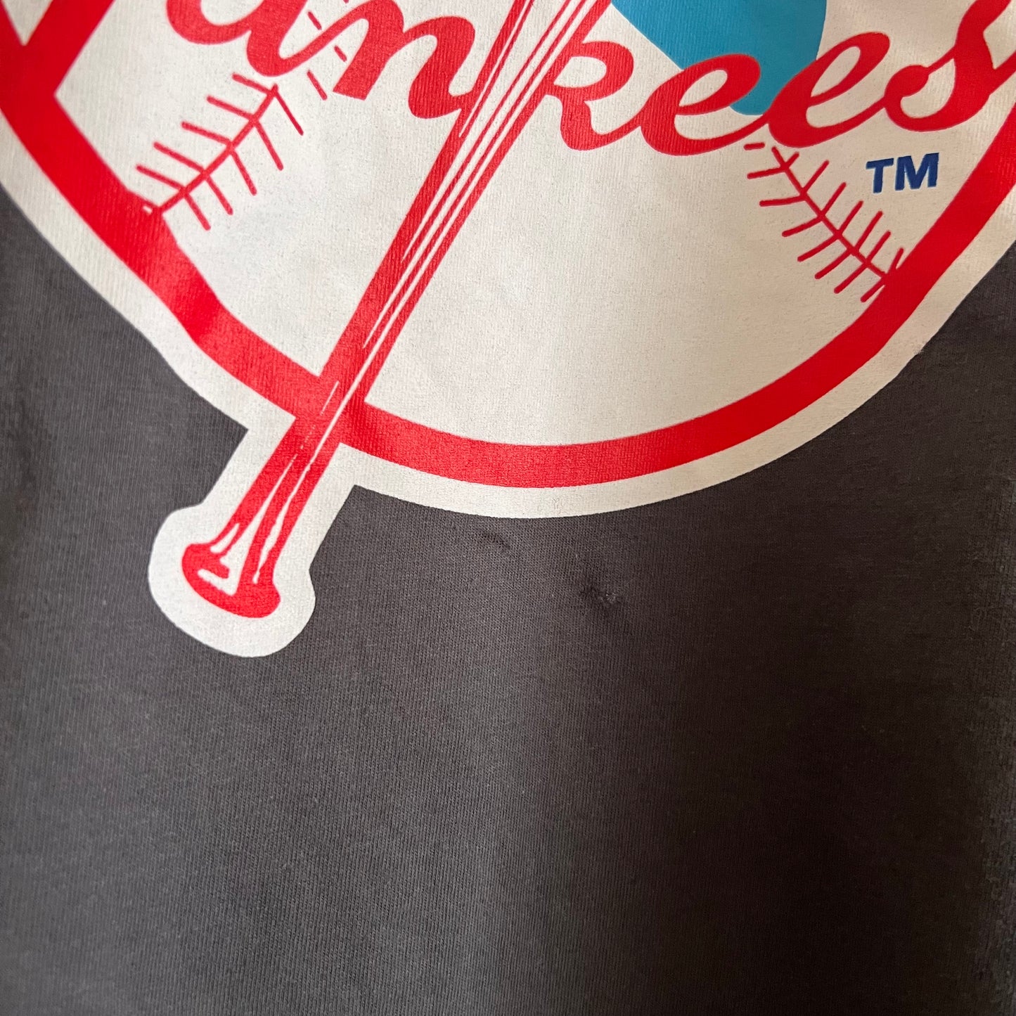 Mitchell & Ness Men's MLB NY Yankees Basic Logo Tee - Grey Heather - Size XL