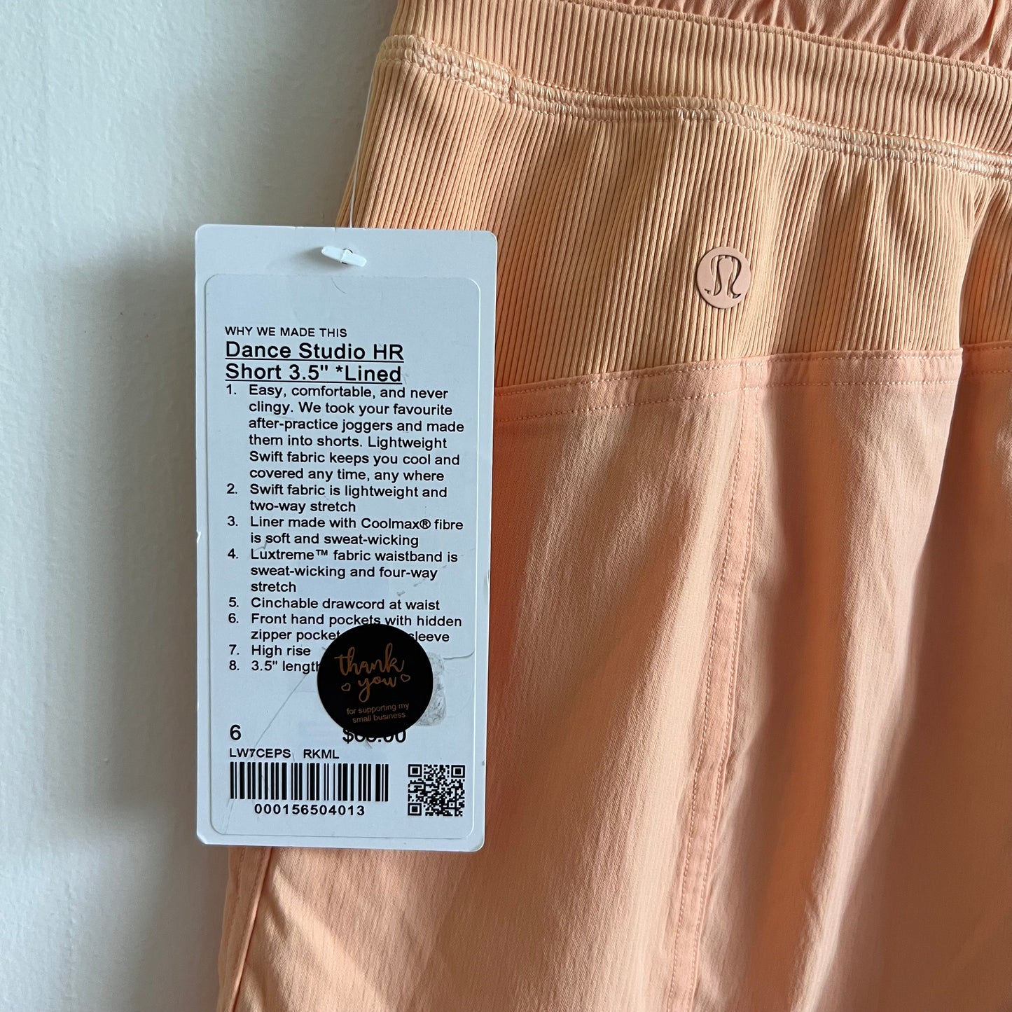 Lululemon Dance Studio High-Rise Short 3.5" - Rock Melon - Size 6