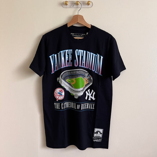 Mitchell & Ness Men's MLB Old Yankee Stadium Tee NY Yankees - Navy - Size Medium