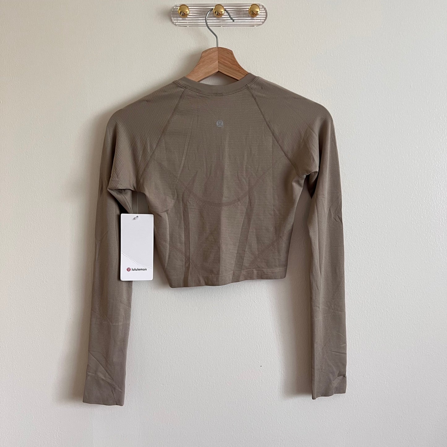 Lululemon Swiftly Tech Cropped Long Sleeve 2.0 - Sheer Oak - Size 4