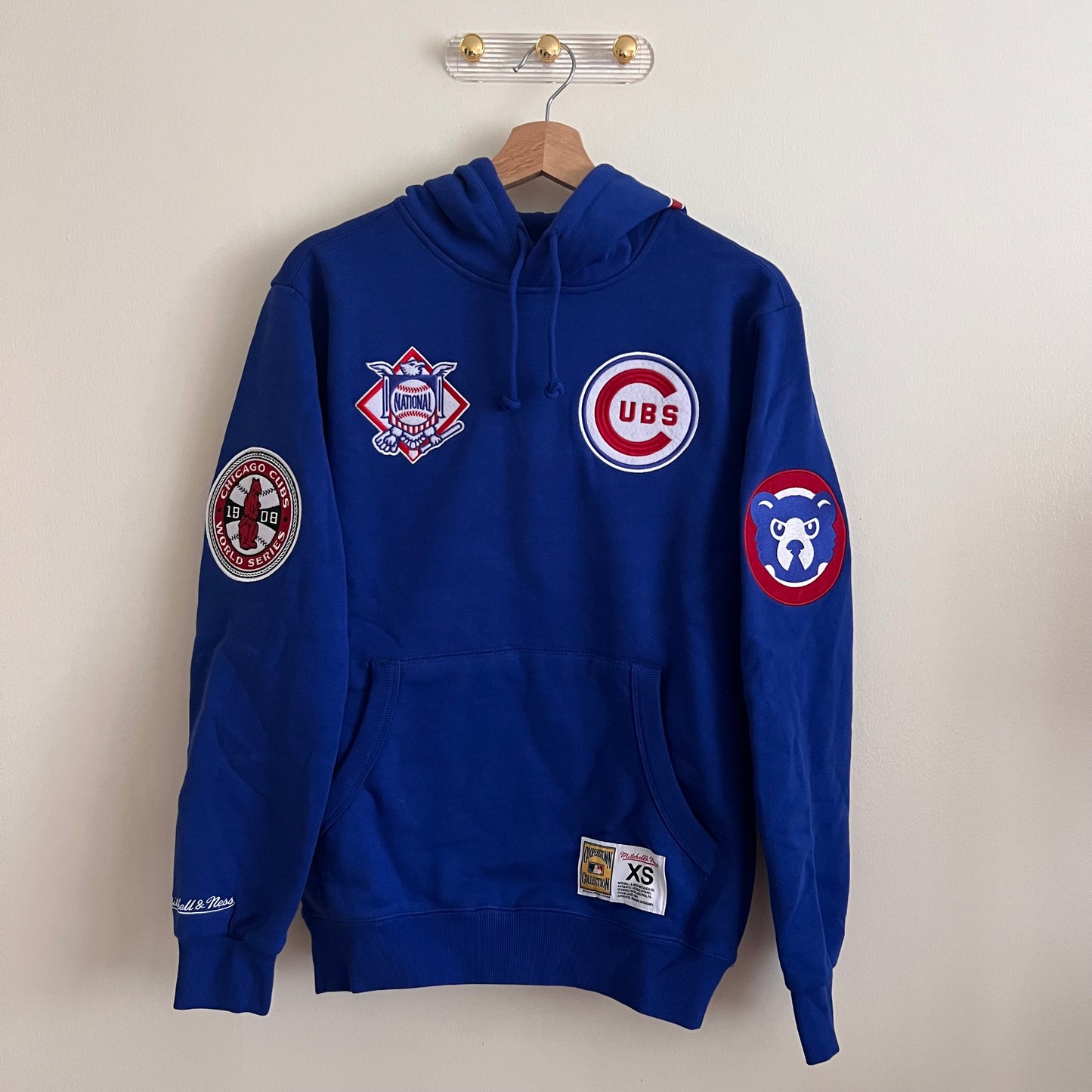 Men’s Mitchell & Ness MLB Chicago Cubs City Collection Fleece Hoodie - Royal - XS