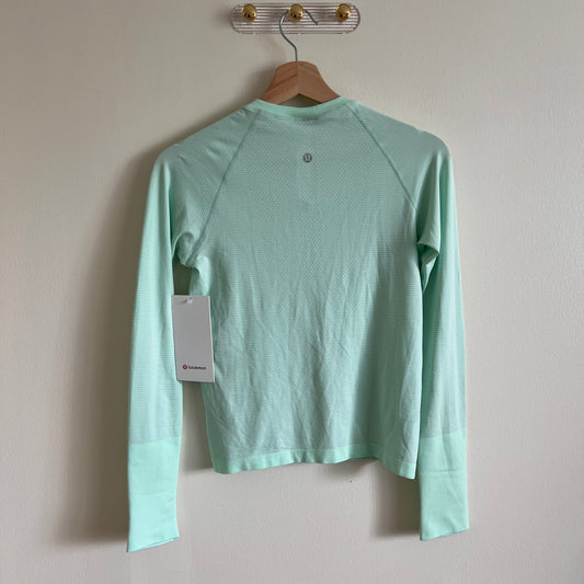 Lululemon Swiftly Tech Long-Sleeve Shirt 2.0 *Waist Length - Sea Mist / Sea Mist -Size 6