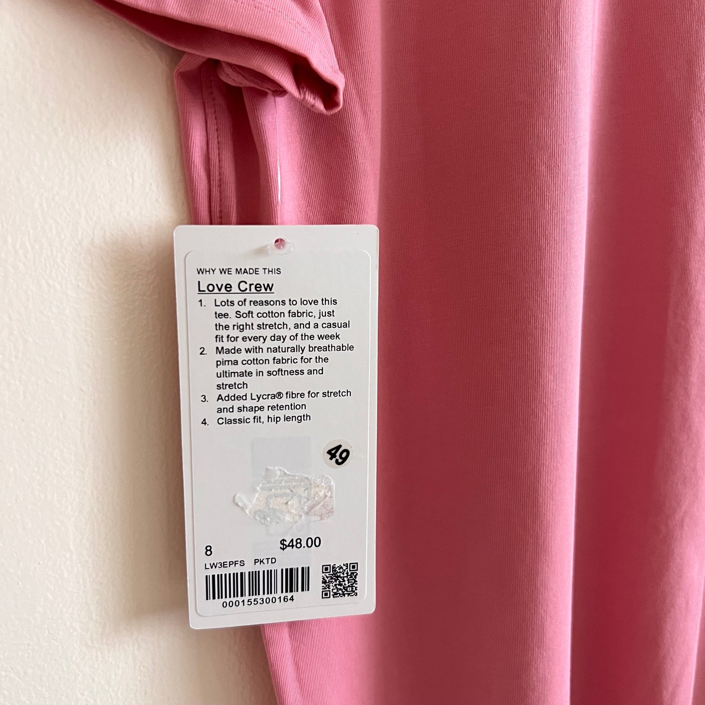 Lululemon Love Crew - Pink Tide - Size 8 (Medium)