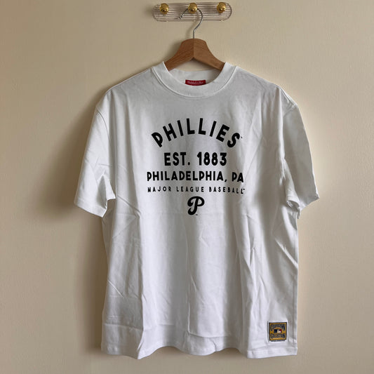 Mitchell & Ness Women's MLB Boyfriend Tee Philadelphia Phillies - White - Size Medium