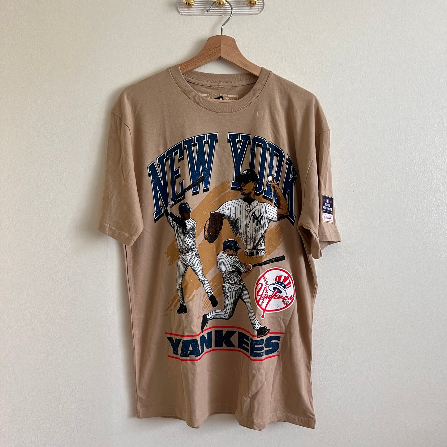 Men’s Mitchell & Ness NY Yankees World Series T-Shirt - Sand - Large