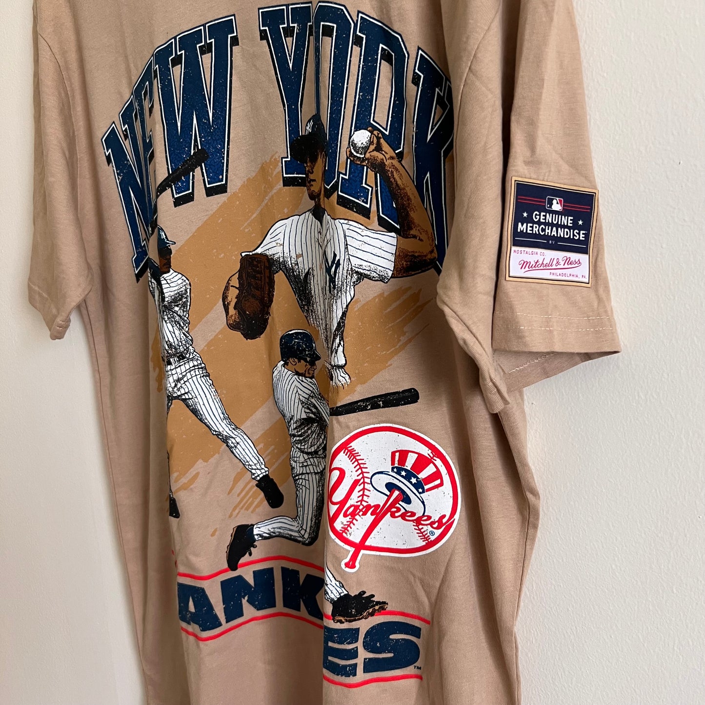 Men’s Mitchell & Ness NY Yankees World Series T-Shirt - Sand - Large