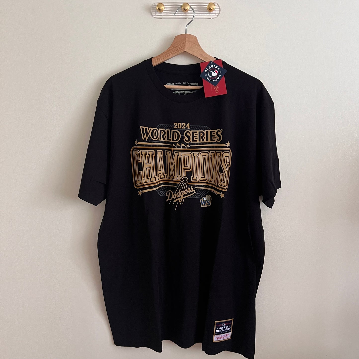 Men's LA Dodgers Mitchell & Ness 2024 World Series Champions T-Shirt - Black - XL