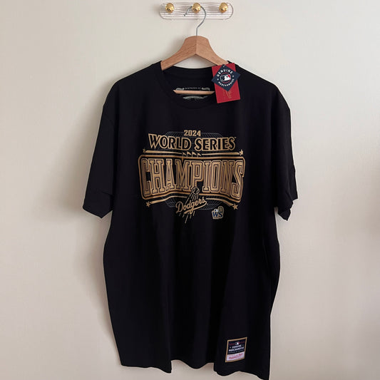 Men's LA Dodgers Mitchell & Ness 2024 World Series Champions T-Shirt - Black - XL