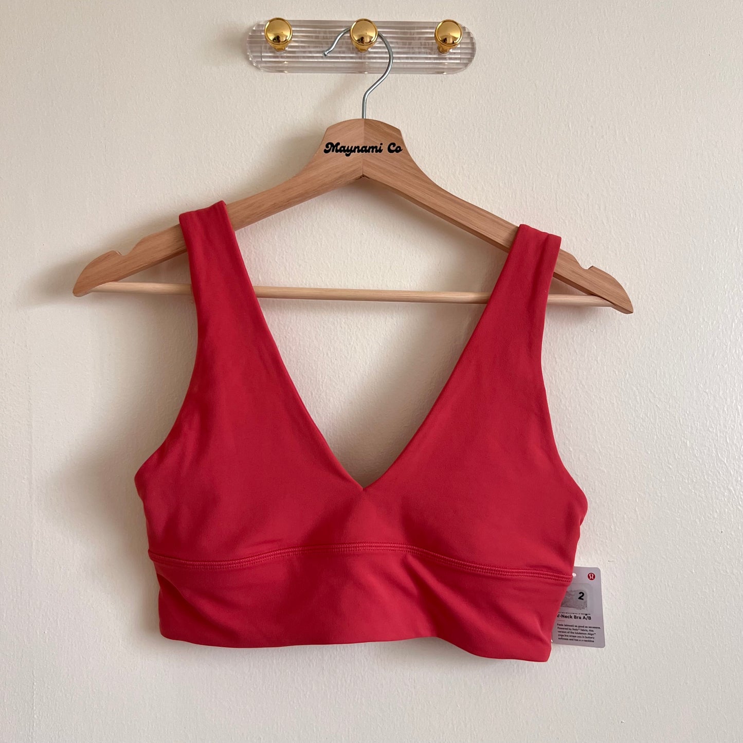 Align V-Neck Bra, A/B Cup - Desert Red - Size 8 (Medium)