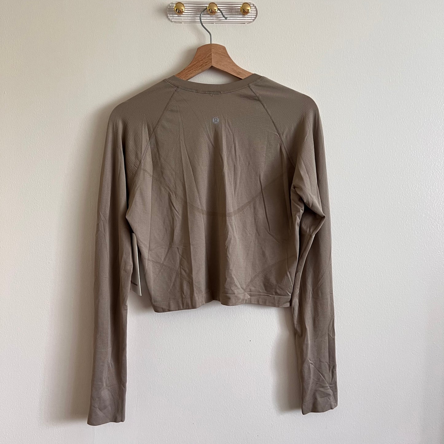Lululemon Swiftly Tech Cropped Long Sleeve 2.0 - Sheer Oak - Size 12