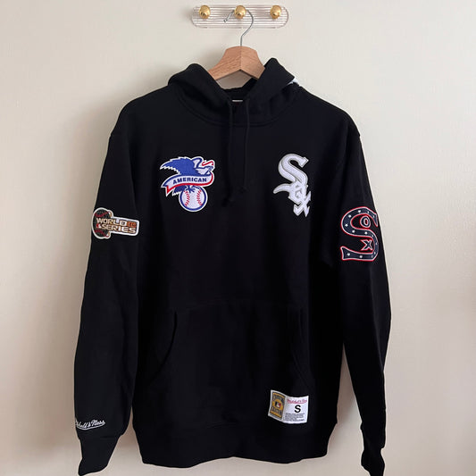 Men's Mitchell & Ness Chicago White Sox City Collection Fleece Pullover Hoodie - Black - Small
