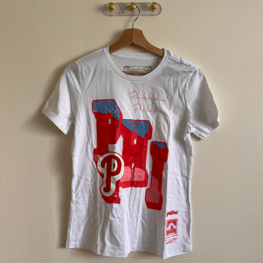 Mitchell & Ness Women's MLB Stateside Pastel SS Tee Philadelphia Phillies - White - Size Small