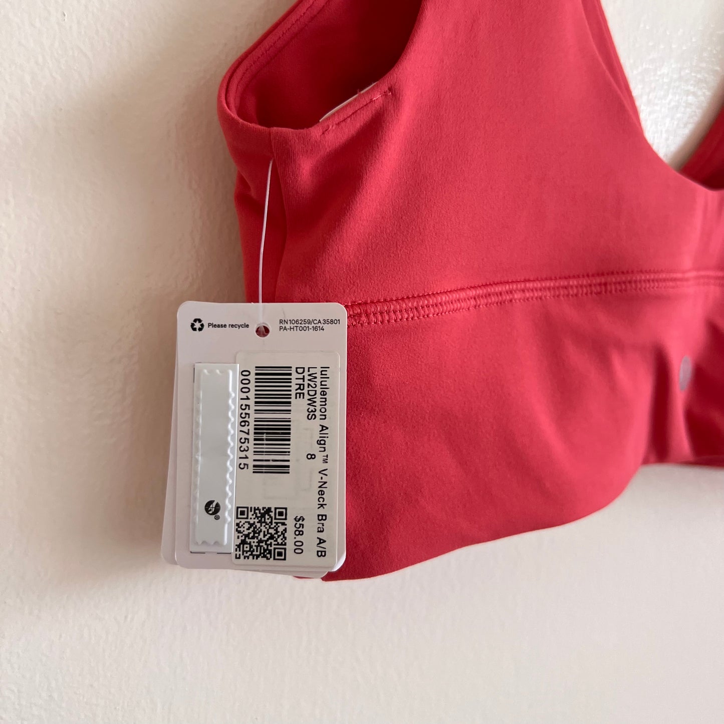 Align V-Neck Bra, A/B Cup - Desert Red - Size 8 (Medium)